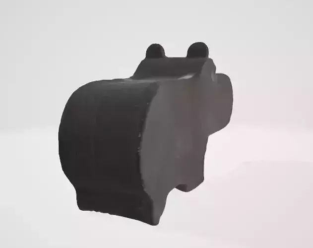 Minimalist Rhinoceros Silhouette 3D Asset Low-poly 3D model