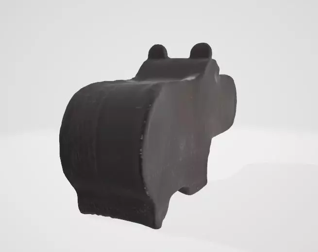 Minimalist Rhinoceros Silhouette 3D Asset Low-poly 3D model_0