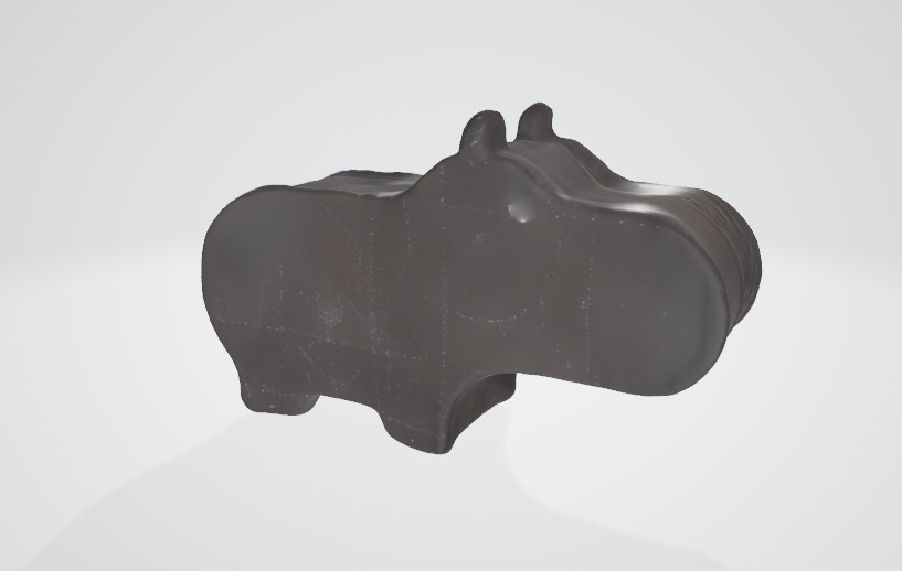 Minimalist Rhinoceros Silhouette 3D Asset Low-poly 3D model_4