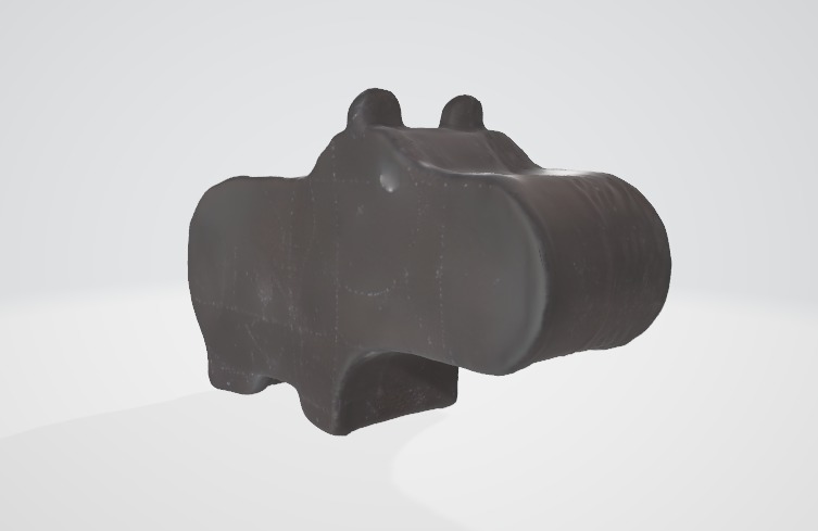 Minimalist Rhinoceros Silhouette 3D Asset Low-poly 3D model_2