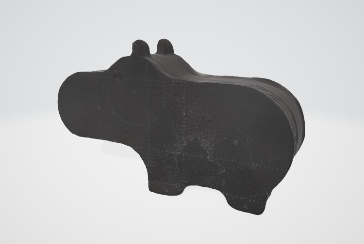 Minimalist Rhinoceros Silhouette 3D Asset Low-poly 3D model_1