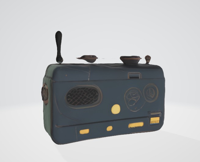 Vintage Futuristic Radio 3D Asset Low-poly 3D model_1