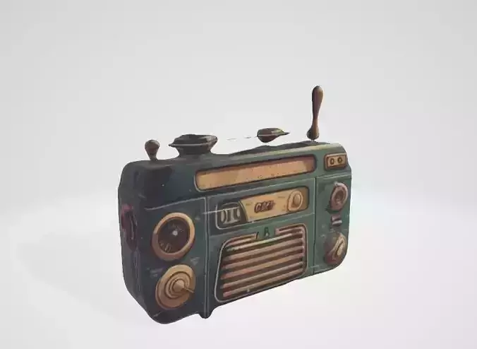 Vintage Futuristic Radio 3D Asset Low-poly 3D model Vintage Futuristic Radio 3D Asset Low-poly 3D model