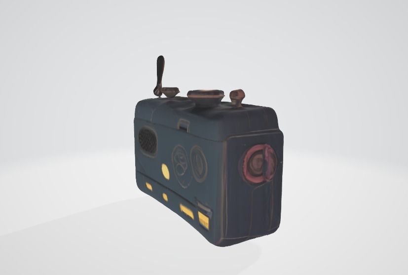 Vintage Futuristic Radio 3D Asset Low-poly 3D model_3