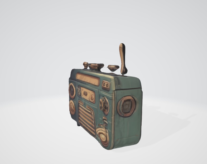 Vintage Futuristic Radio 3D Asset Low-poly 3D model_2