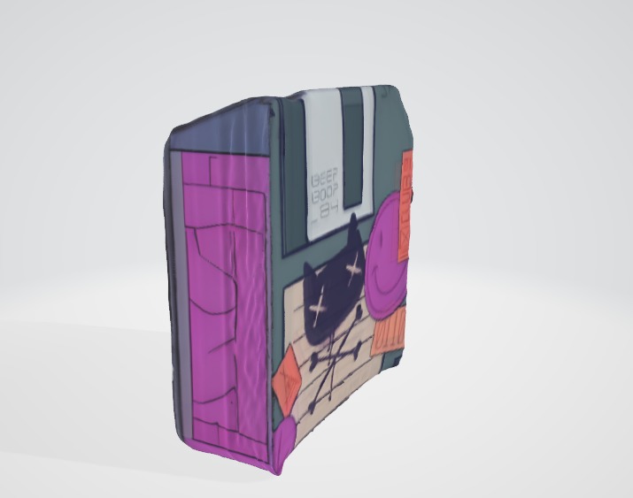 Floppy Disk-Themed Wall for 3D Projects Low-poly 3D model_4