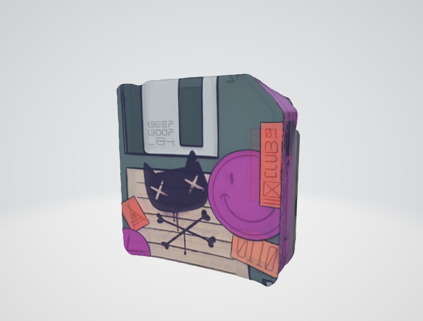 Floppy Disk-Themed Wall for 3D Projects Low-poly 3D model_2