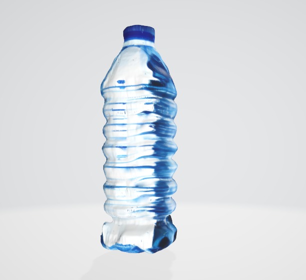 Clear Water Bottle 3D Model for Visual Projects Low-poly 3D model_1