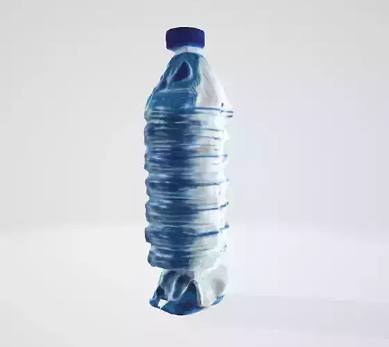 Clear Water Bottle 3D Model for Visual Projects Low-poly 3D model