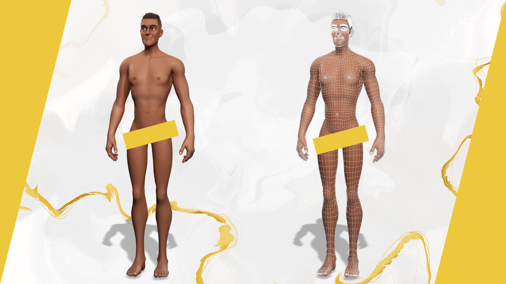 Cartoon Casual Man in Jeans and Sweater HQ Low-poly 3D model_2