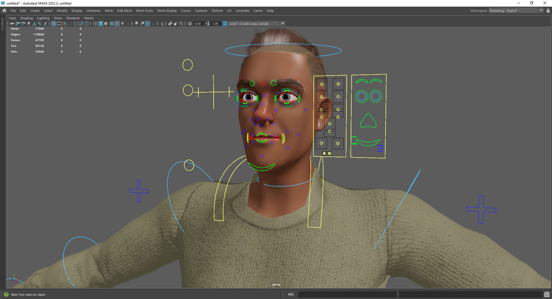 Cartoon Casual Man in Jeans and Sweater HQ Low-poly 3D model_24