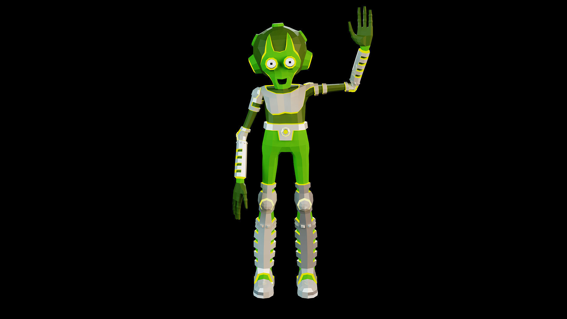 Alien low-poly stylized 2 Low-poly 3D model_8