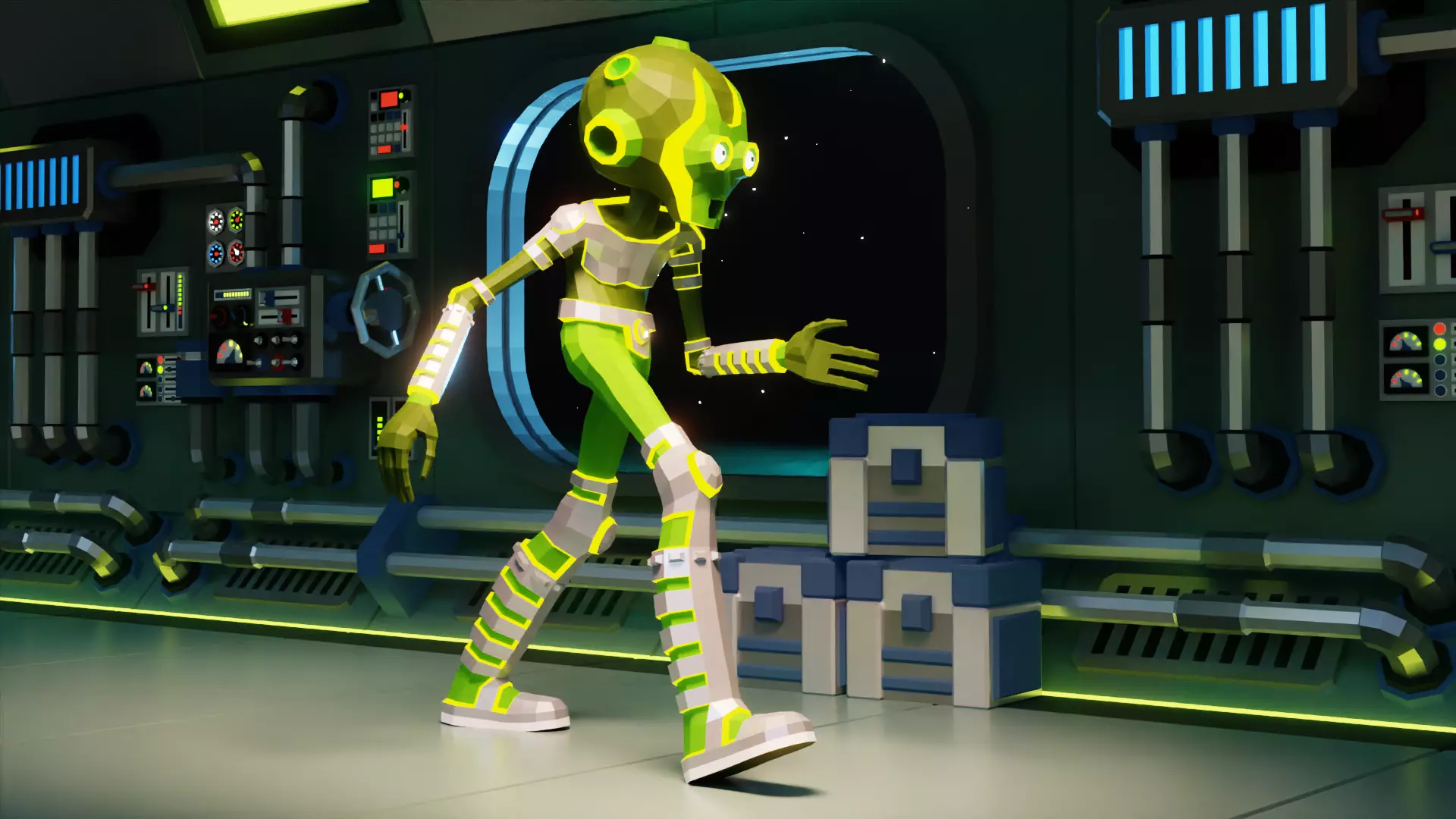 Alien low-poly stylized 2 Low-poly 3D model_0