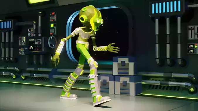 Alien low-poly stylized 2 Low-poly 3D model