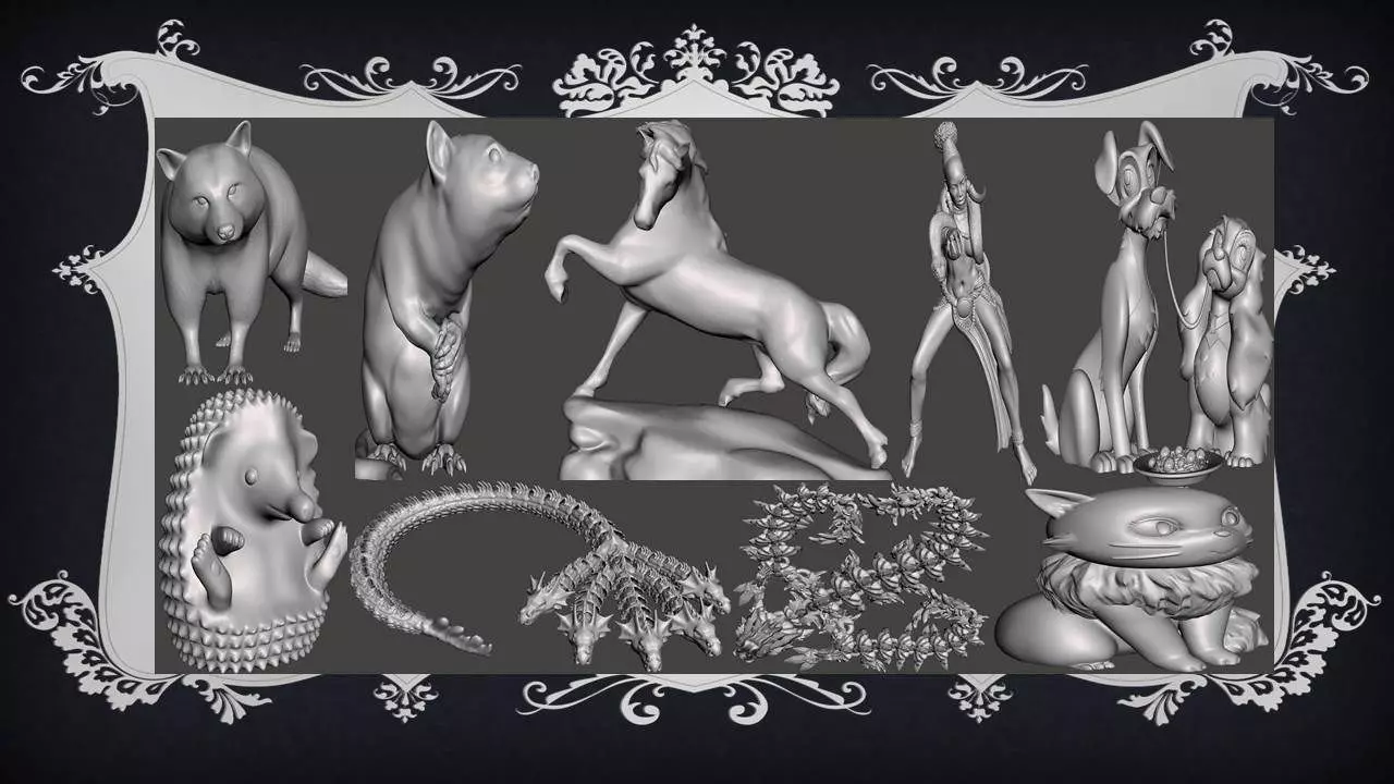 Animal Pack 07 3D Printable STL Jungle Farm Zoo Sea  3D print model_0