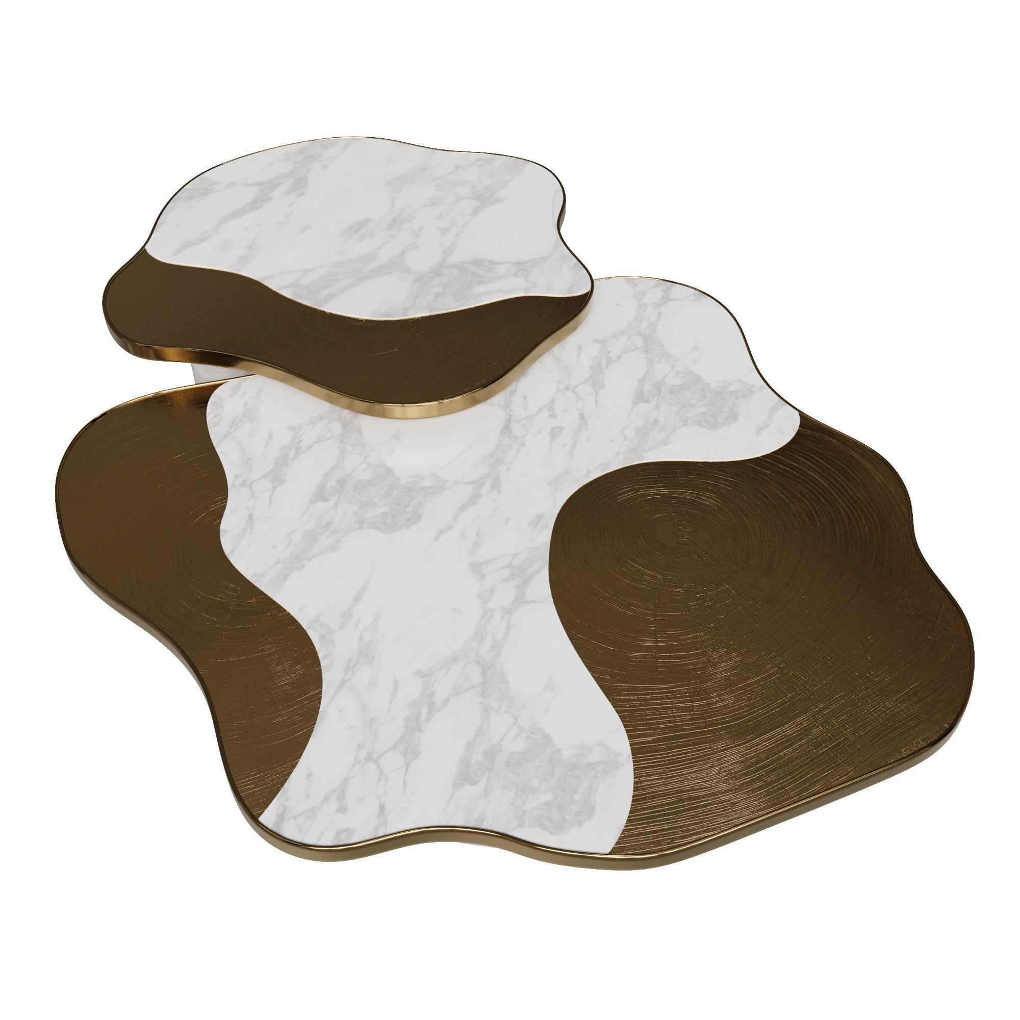 Boca do lobo coffee side tables ophelia calacatta marble gold  3D model_4