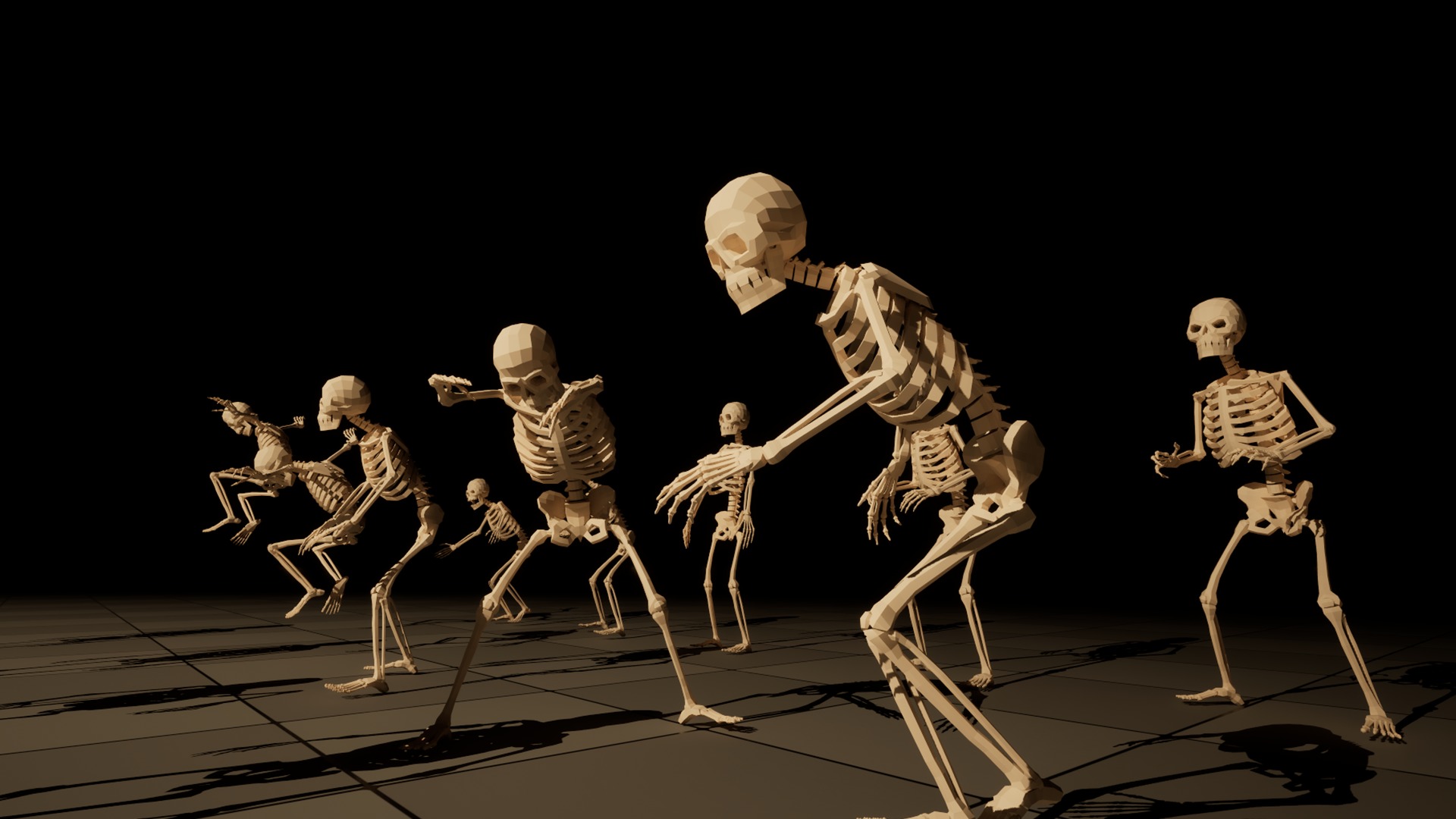 Skeleton low-poly stylized Low-poly 3D model_6