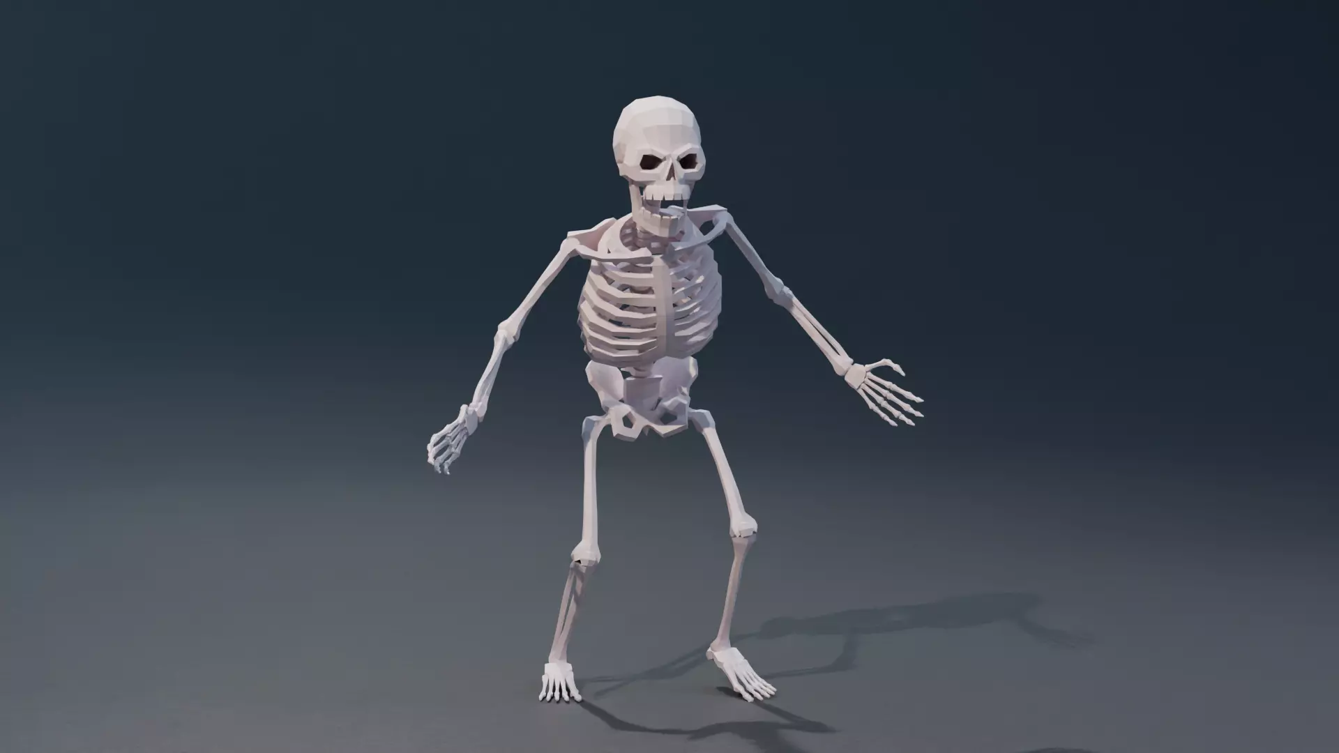 Skeleton low-poly stylized Low-poly 3D model_0