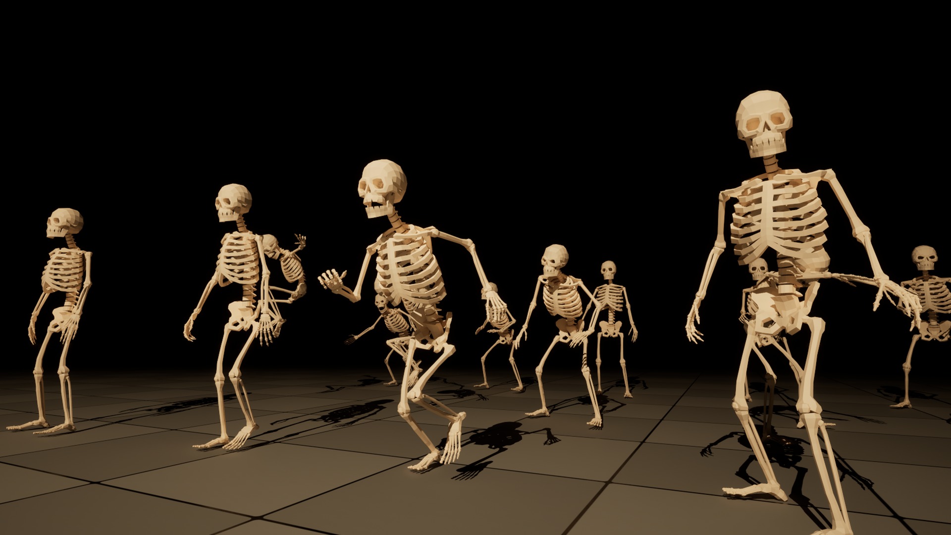 Skeleton low-poly stylized Low-poly 3D model_7