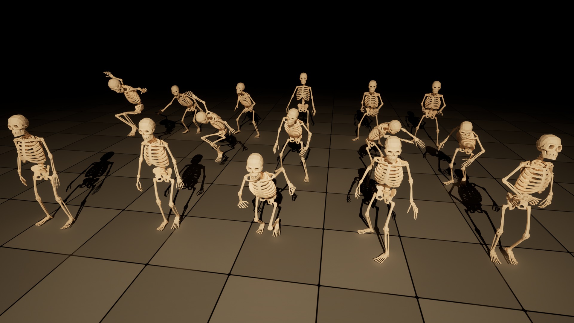 Skeleton low-poly stylized Low-poly 3D model_3
