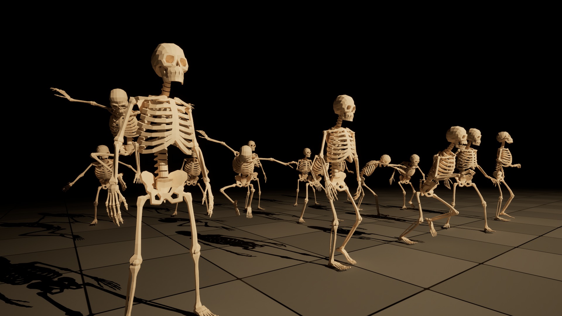 Skeleton low-poly stylized Low-poly 3D model_4