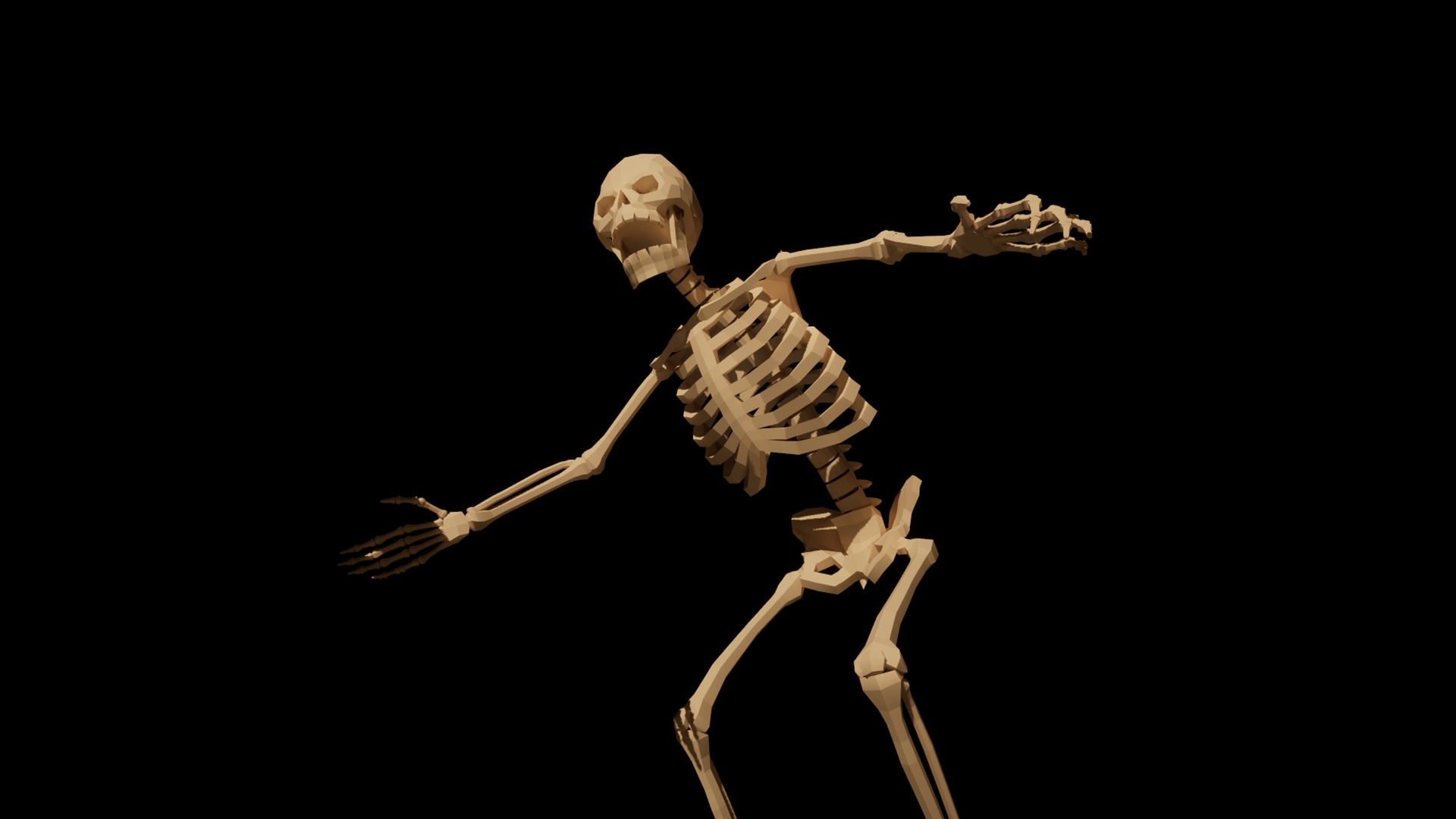 Skeleton low-poly stylized Low-poly 3D model_5