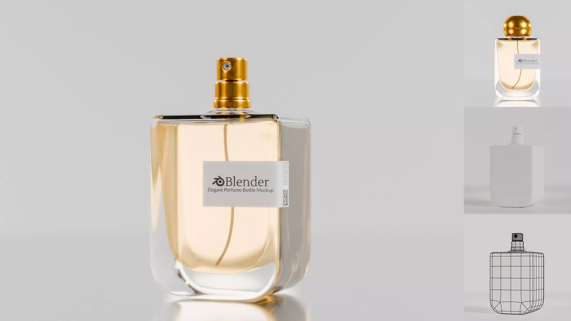Elegant perfume bottle mockup Low-poly 3D model_0