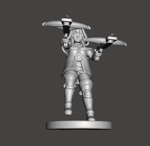 LINKLE DUAL CROSSBOWS MINIATURE MODEL FANTASY GAMES RPG DND 3D print model_7