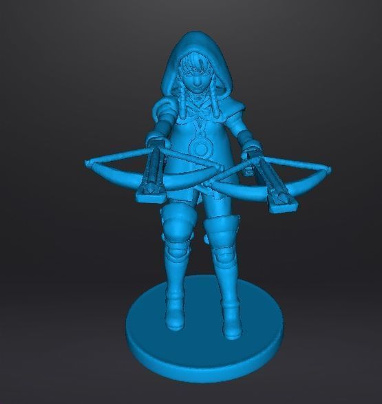 LINKLE DUAL CROSSBOWS MINIATURE MODEL FANTASY GAMES RPG DND 3D print model_11