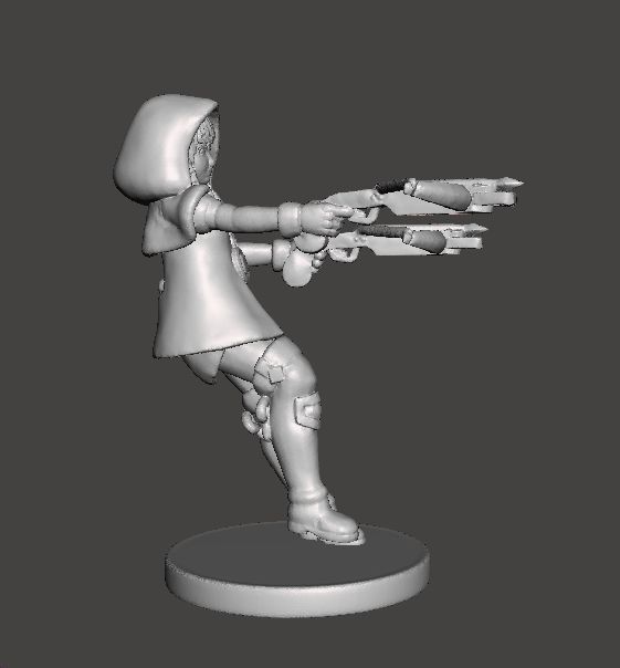 LINKLE DUAL CROSSBOWS MINIATURE MODEL FANTASY GAMES RPG DND 3D print model_3