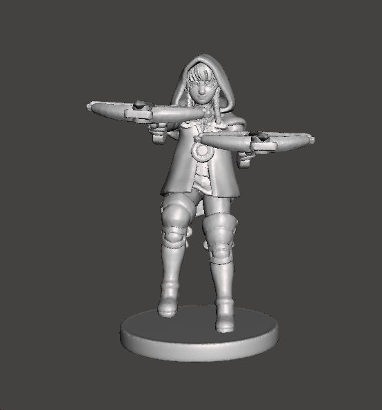 LINKLE DUAL CROSSBOWS MINIATURE MODEL FANTASY GAMES RPG DND 3D print model_1
