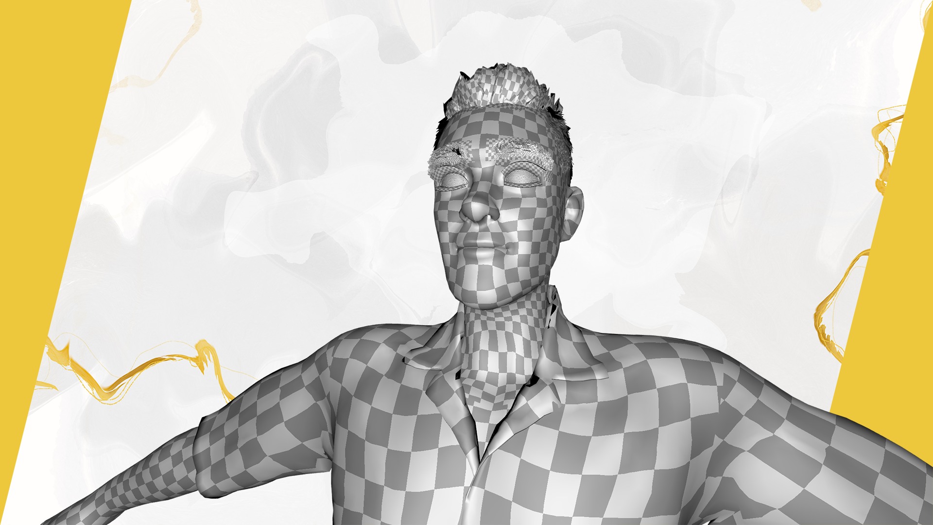 Cartoon Man in Tropical Shirt and Sandals Low-poly 3D model_30