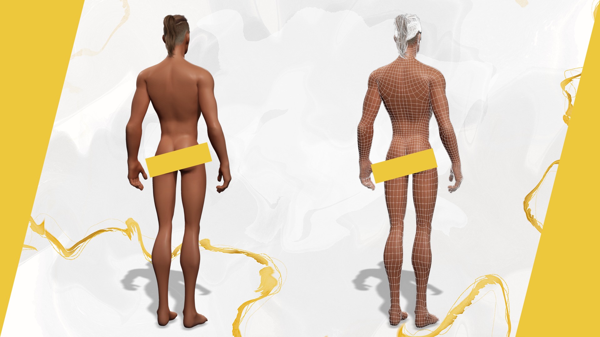 Cartoon Man in Tropical Shirt and Sandals Low-poly 3D model_3