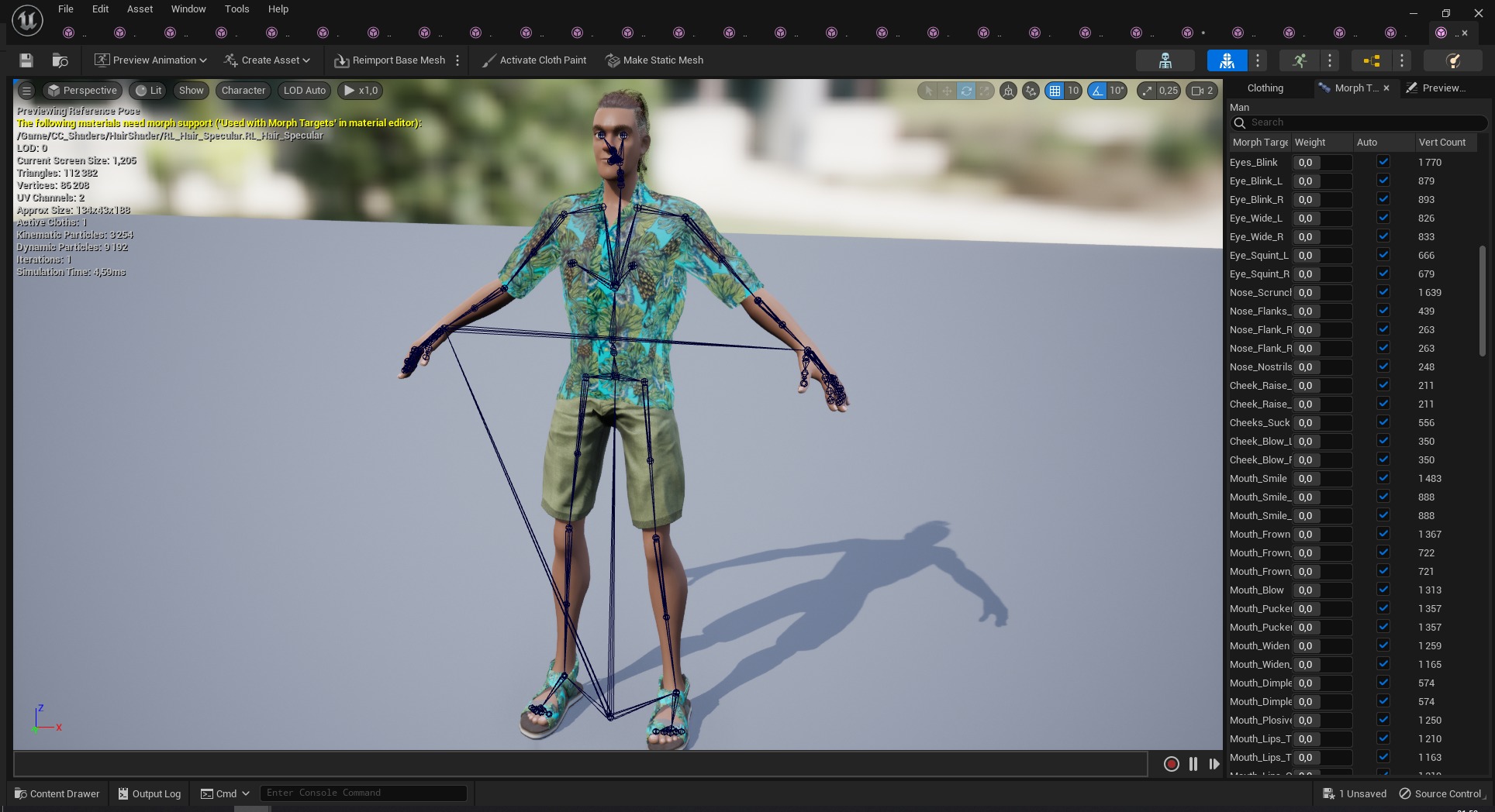 Cartoon Man in Tropical Shirt and Sandals Low-poly 3D model_28