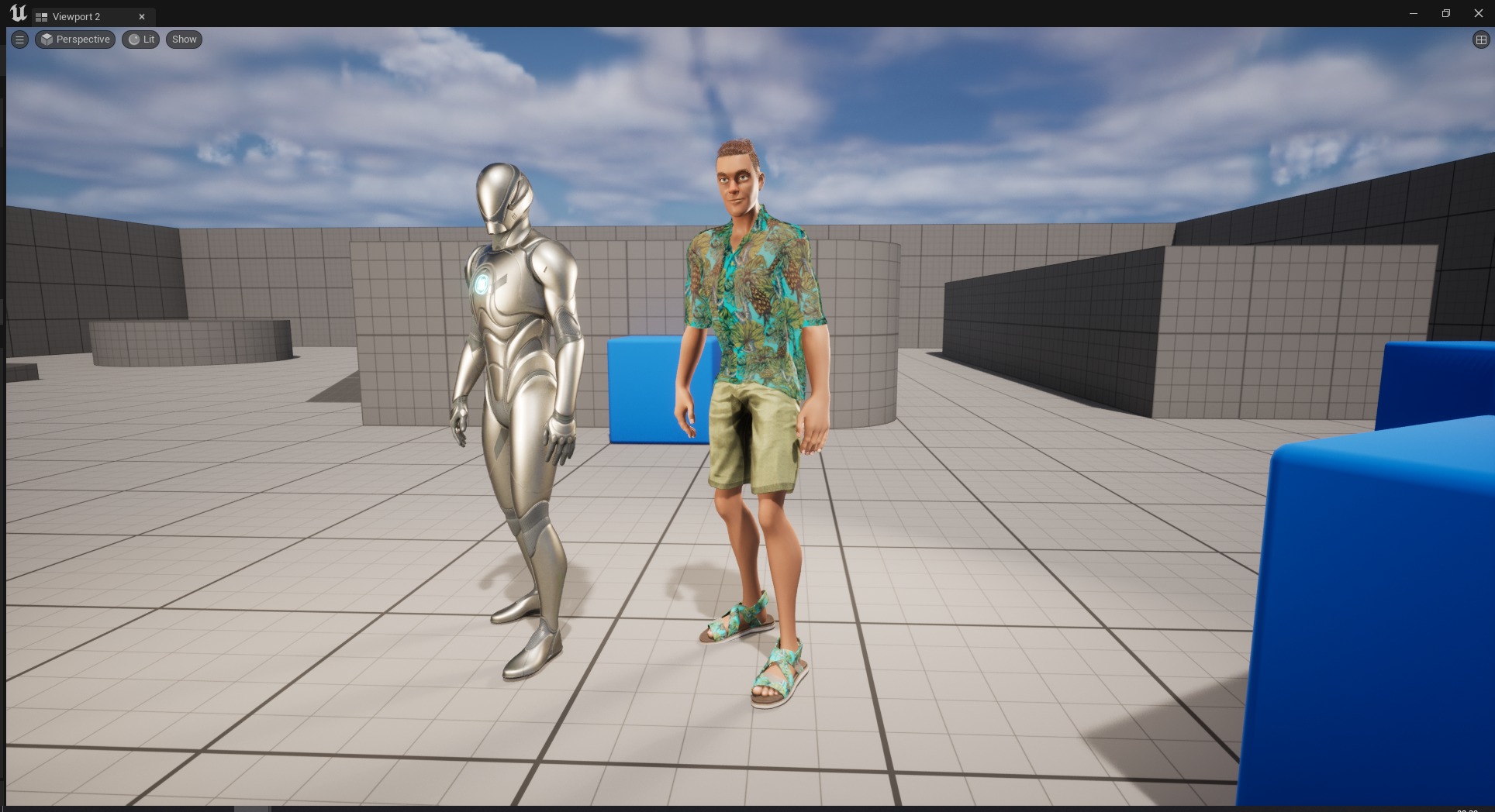 Cartoon Man in Tropical Shirt and Sandals Low-poly 3D model_27