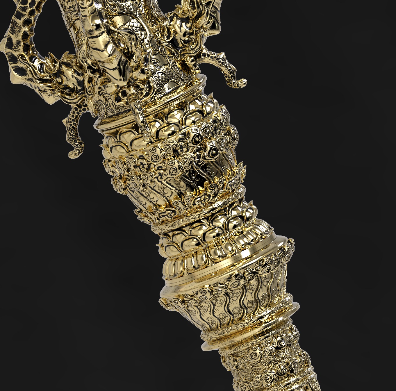  Black myth Wukong stuff weapon 3D print model_3