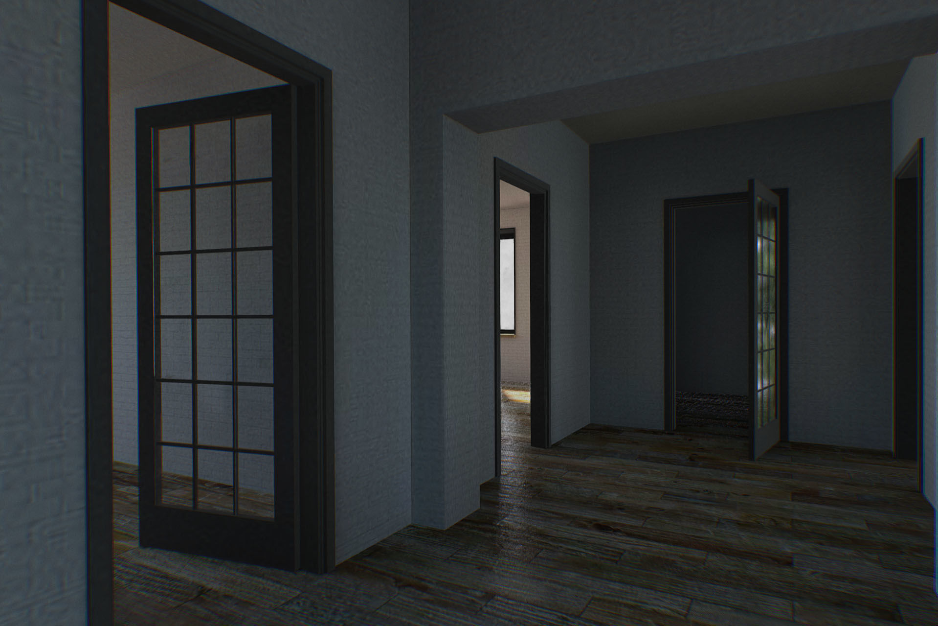 H0001 High-Tech Residence Low-poly 3D model_12