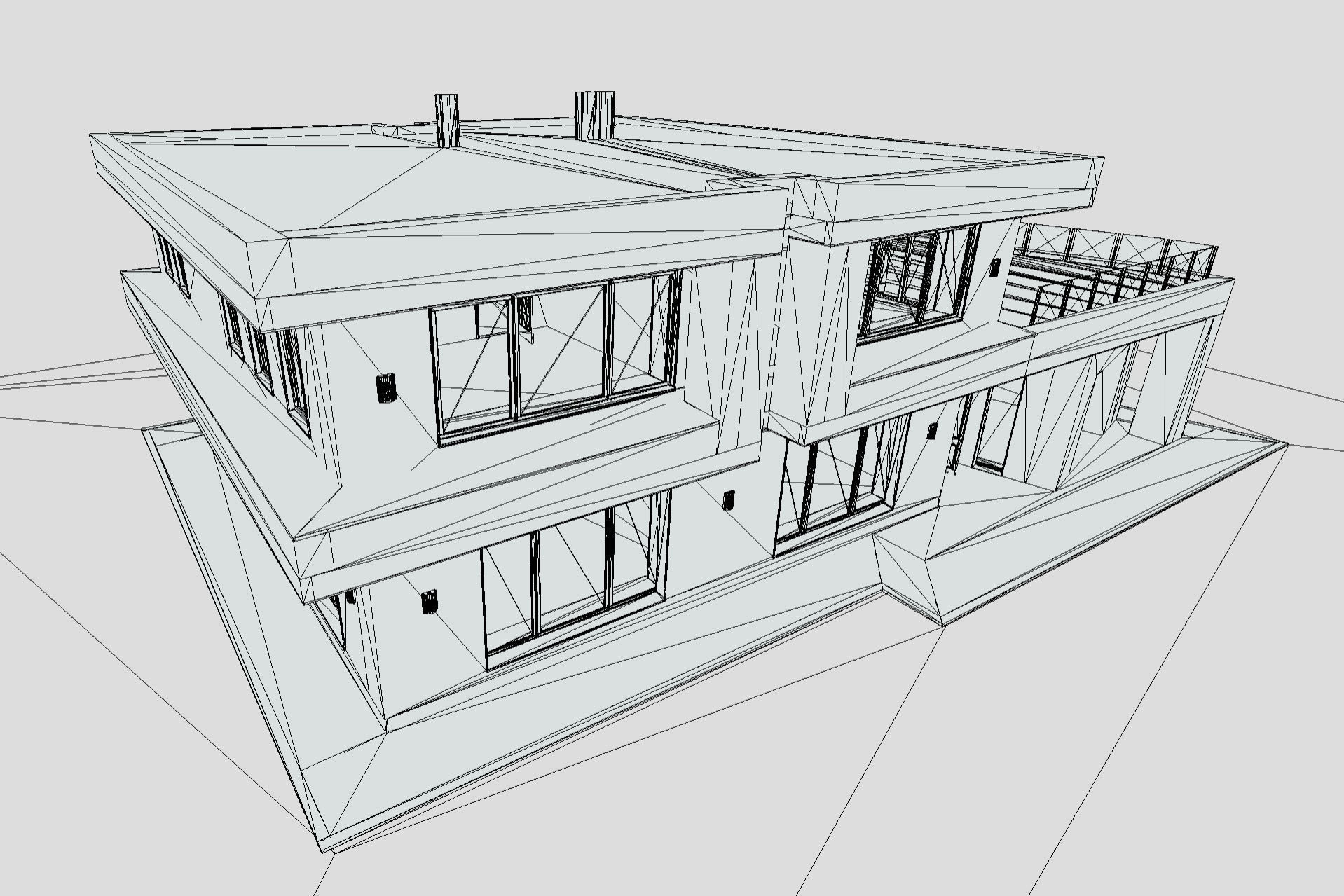 H0001 High-Tech Residence Low-poly 3D model_15