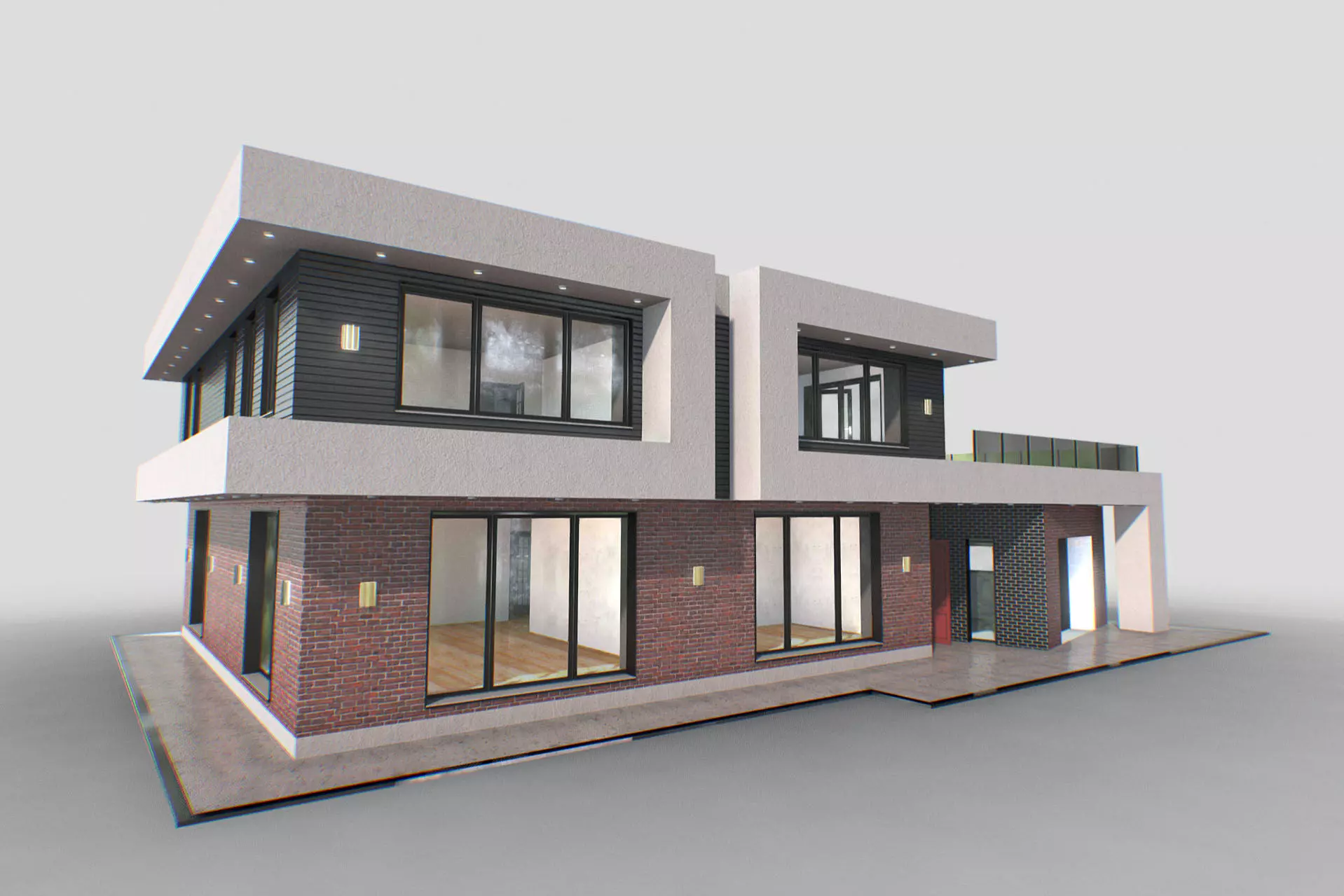 H0001 High-Tech Residence Low-poly 3D model_0