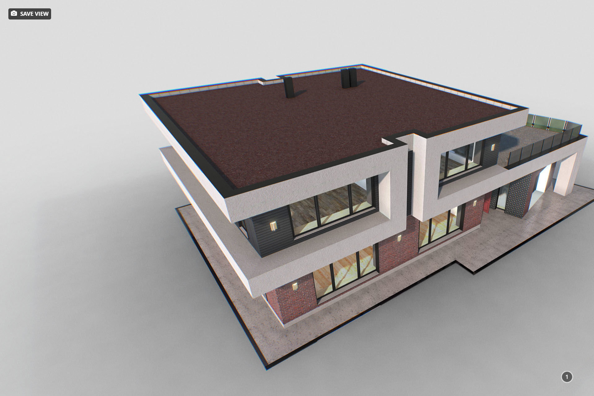 H0001 High-Tech Residence Low-poly 3D model_9