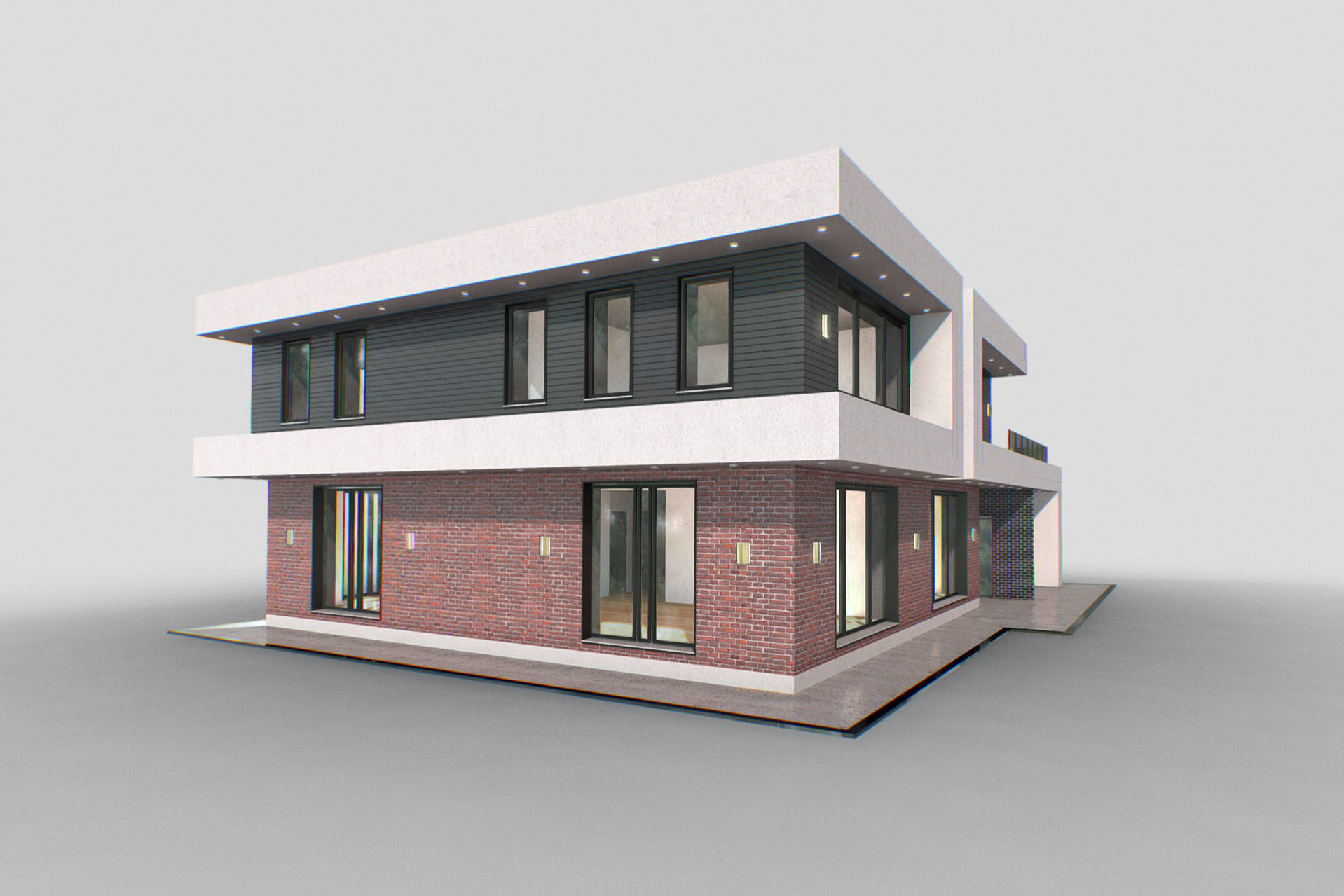 H0001 High-Tech Residence Low-poly 3D model_2