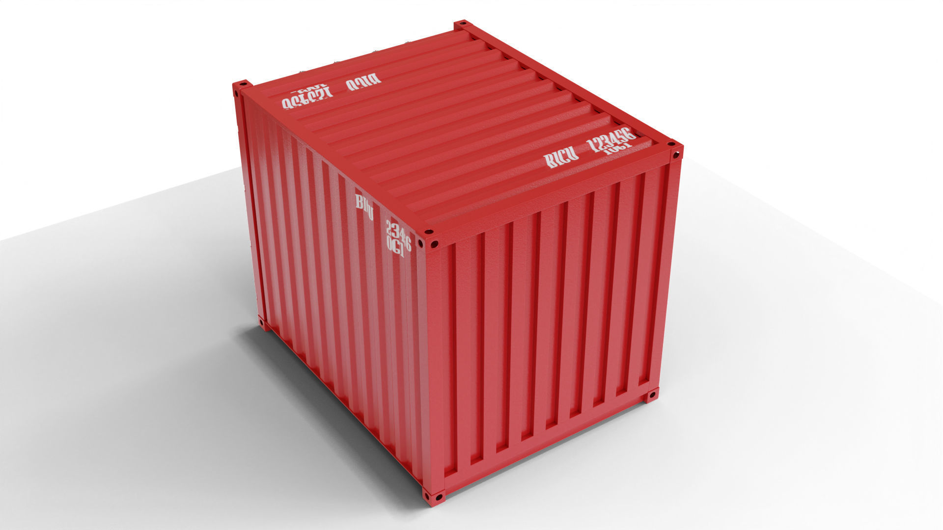 10Ft Cargo Container - Red 3D Model Collection_15