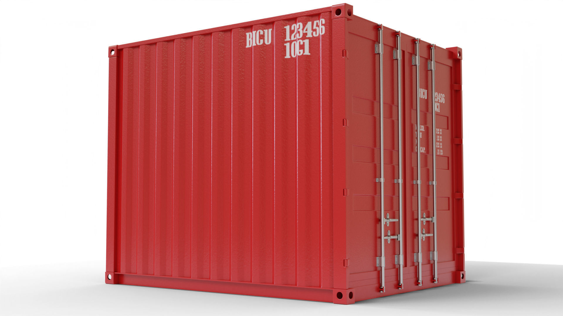 10Ft Cargo Container - Red 3D Model Collection_18