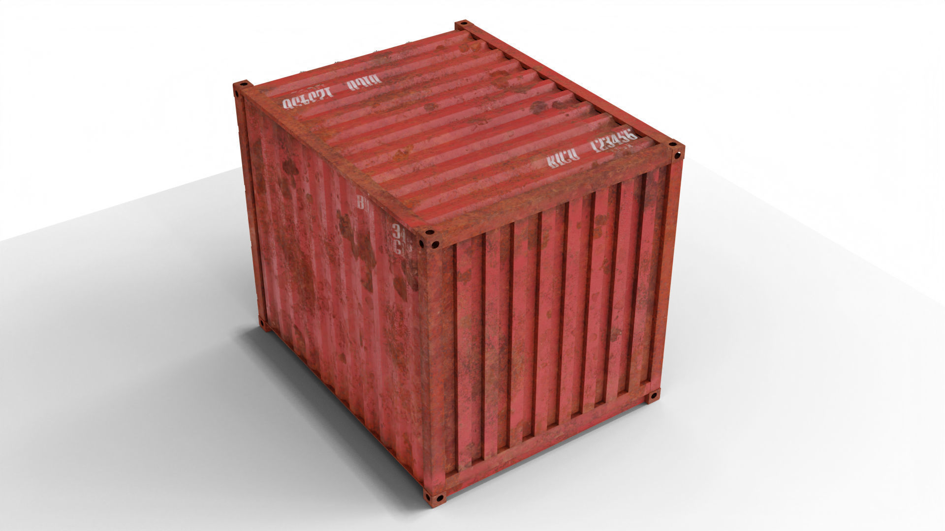 10Ft Cargo Container - Red 3D Model Collection_17