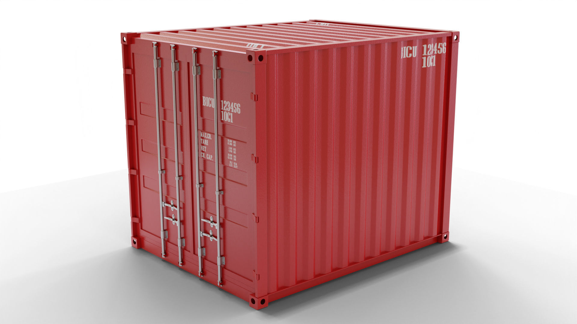 10Ft Cargo Container - Red 3D Model Collection_6