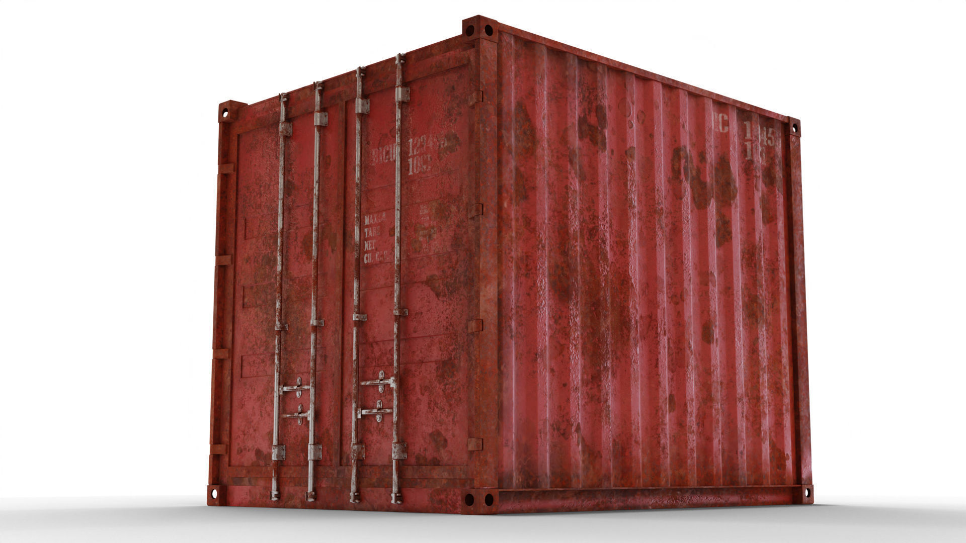 10Ft Cargo Container - Red 3D Model Collection_11
