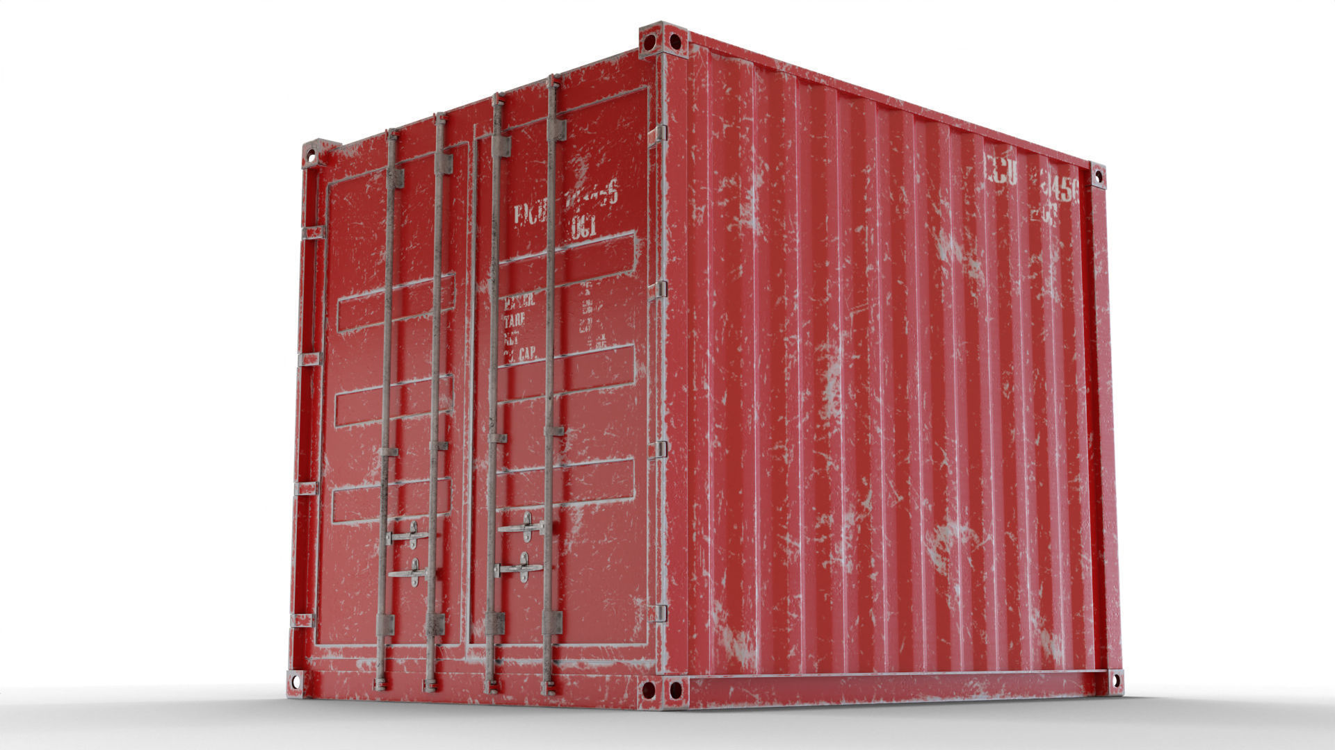 10Ft Cargo Container - Red 3D Model Collection_10