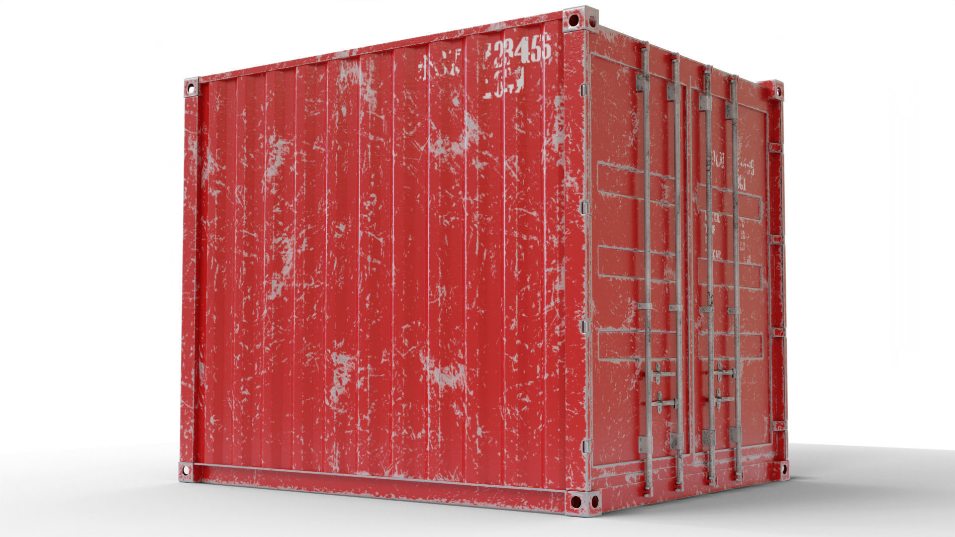 10Ft Cargo Container - Red 3D Model Collection_19