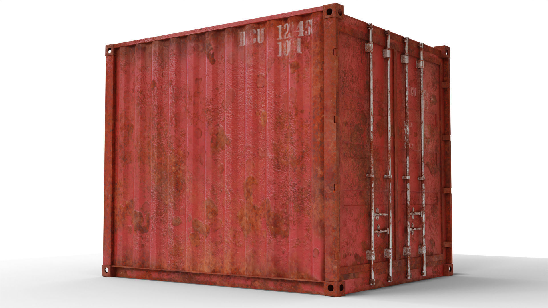 10Ft Cargo Container - Red 3D Model Collection_20