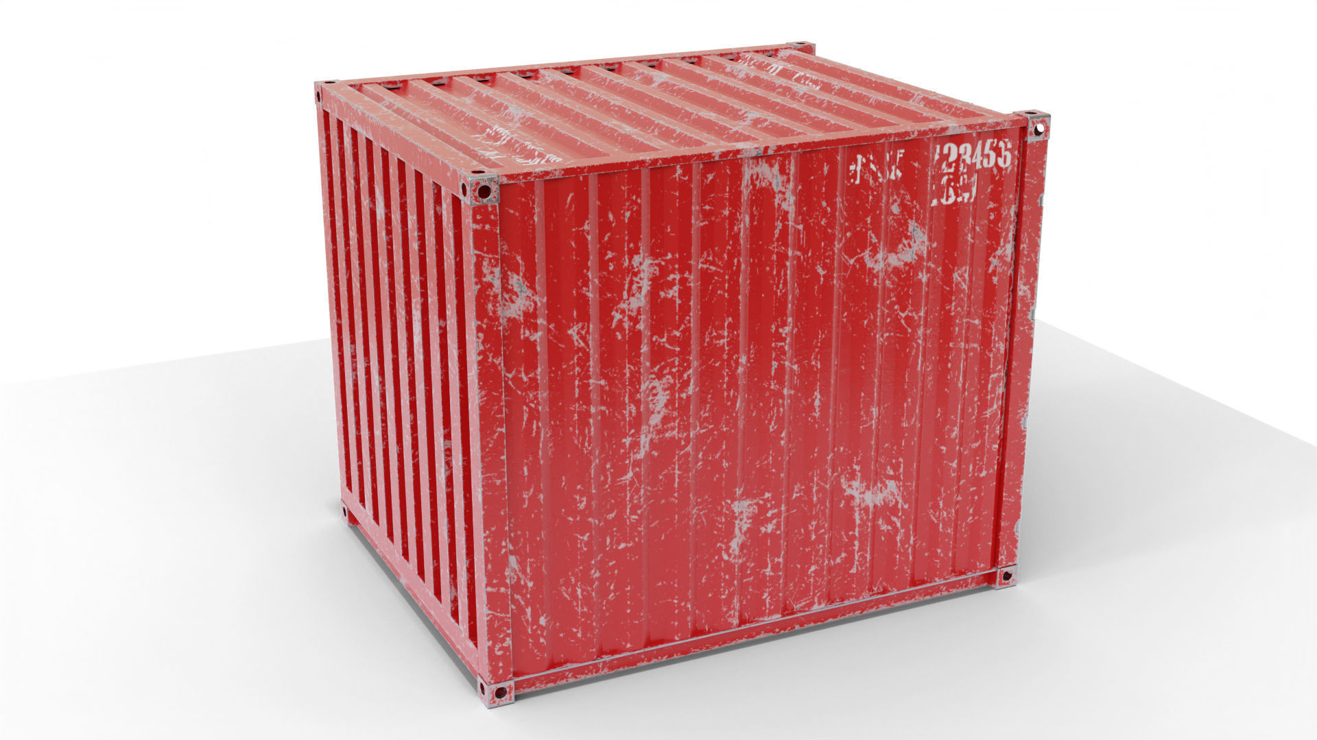 10Ft Cargo Container - Red 3D Model Collection_13